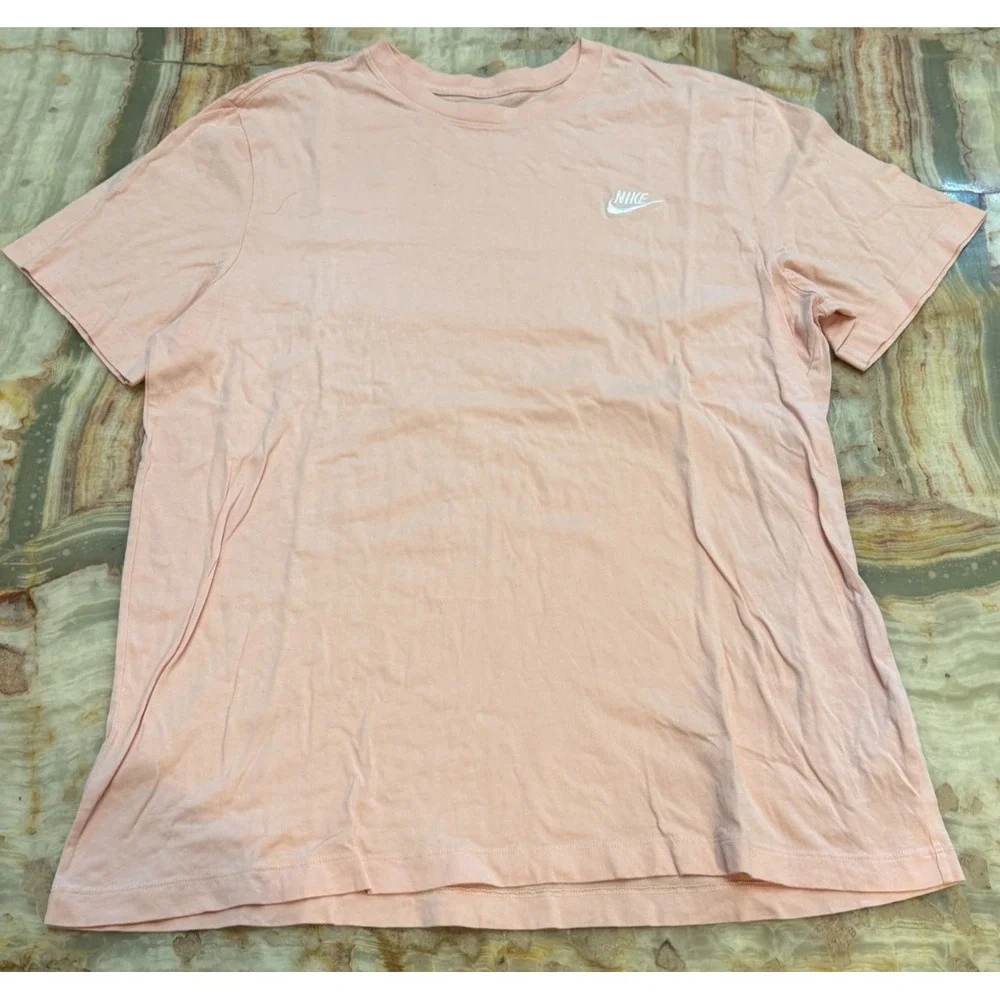 Nike Mens Sportswear Club T-Shirt‎ Pastel Pink Short Sleeve Y2K Casualwear XL